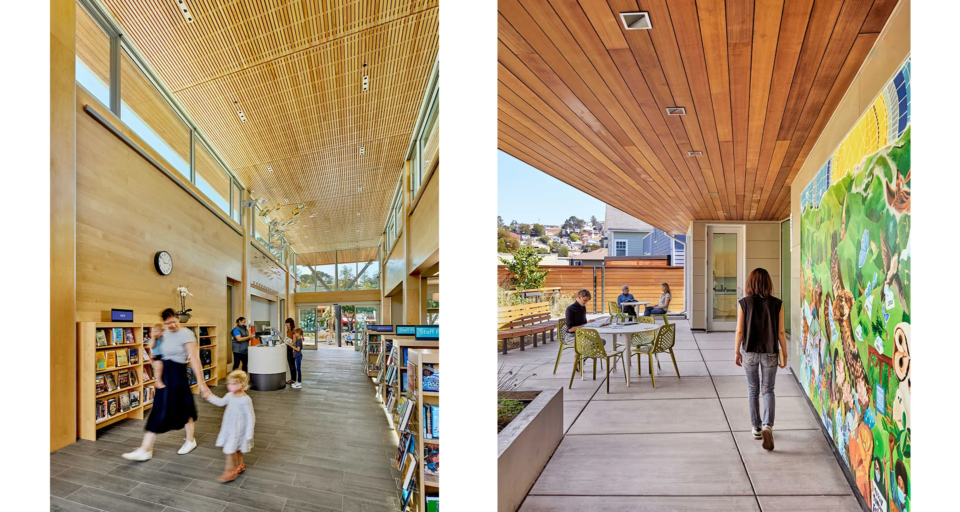 Brisbane Library central and covered walkway to community room