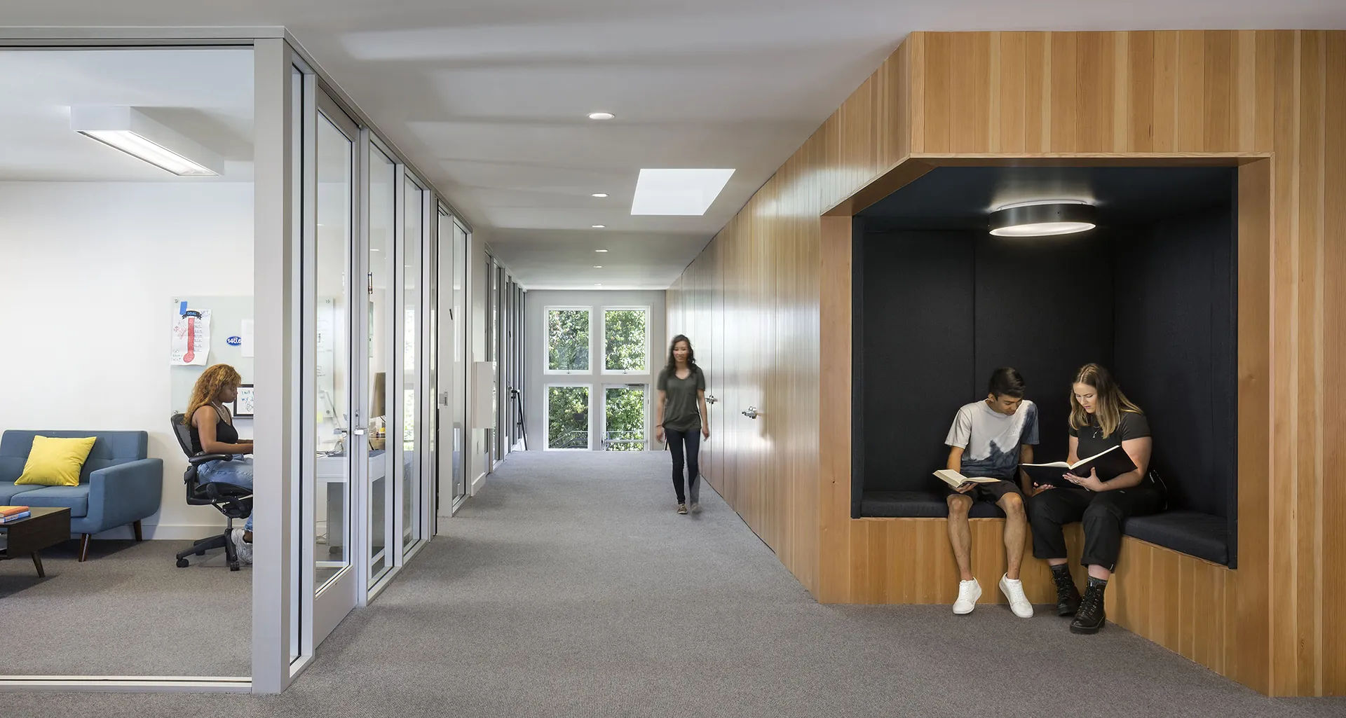Berkeley Hillel renovated interior spaces: offices and common space
