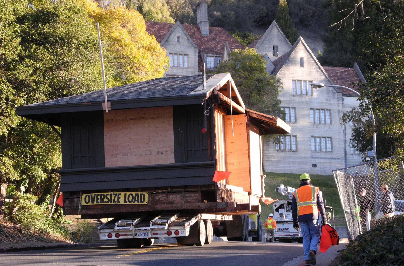Julia Morgan Hall disassembled and moved from Strawberry Creek to UC Botanical Garden in Berkeley, California