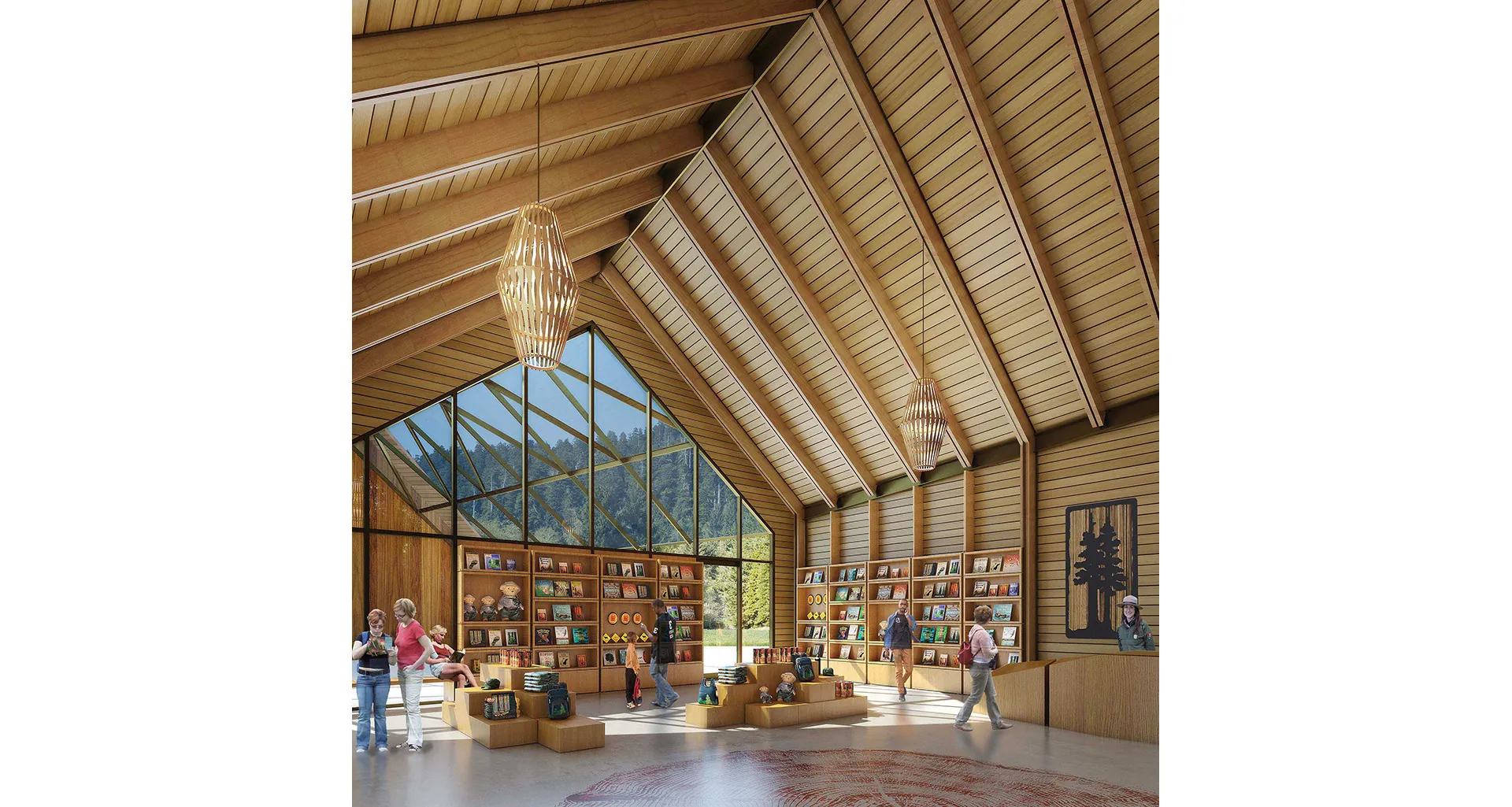 Redwood Visitor Center - Interview view of lobby and information desk