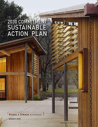 Cover of Siegel & Strain's 2030 Commitment Sustainable Action Plan report, March 2018