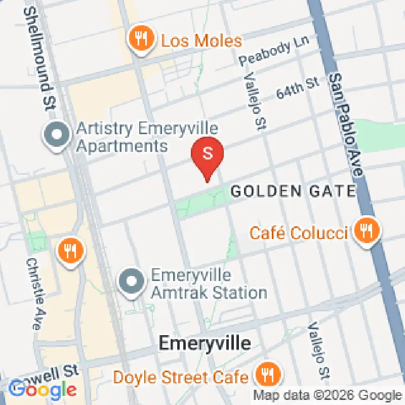 Map showing Siegel & Strain Architects at 6201 Doyle Street, Emeryville, California